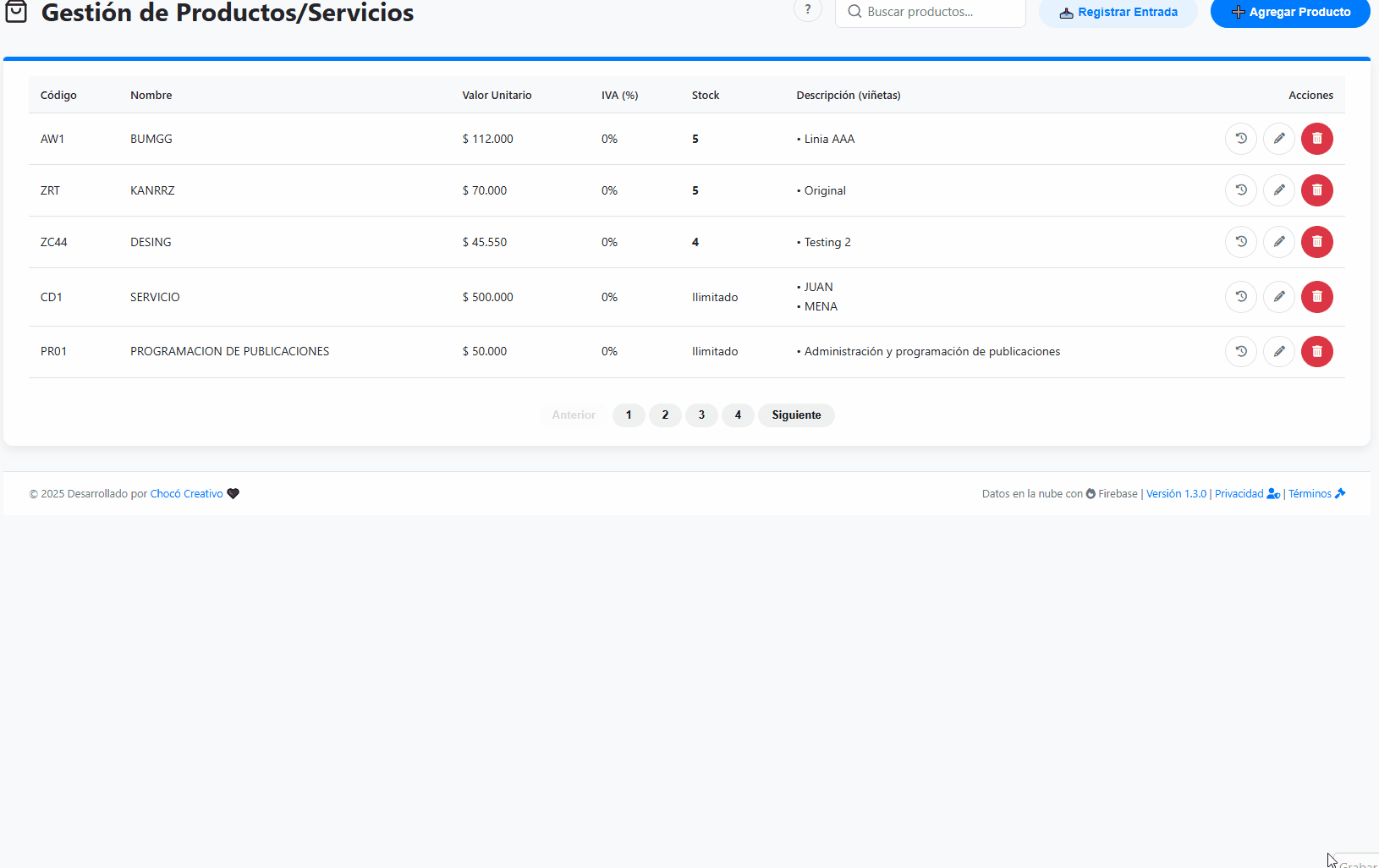 Animación de cómo registrar una entrada de inventario